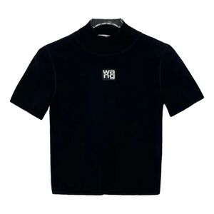 Alexander Wang Logo Patch Stretch Black Short Sleeve Tee